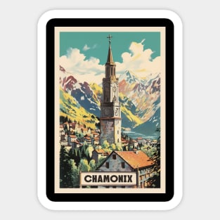 Chamonix, Mont Blan, Ski Poster Sticker